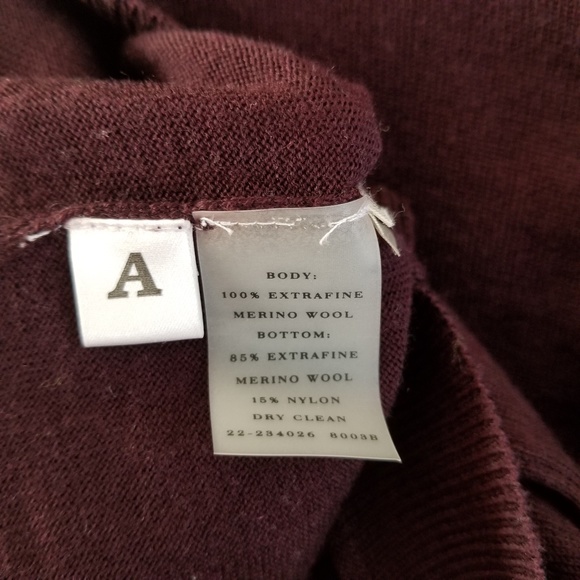 Ann Taylor Eggplant Wool Cardigan, Medium - Picture 5 of 8